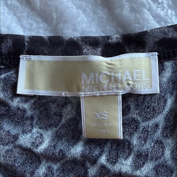 MICHAEL KORS Leopard Print Bodycon Mini Dress Ruched Stretch Sexy Night Out XS - Picture 14 of 15